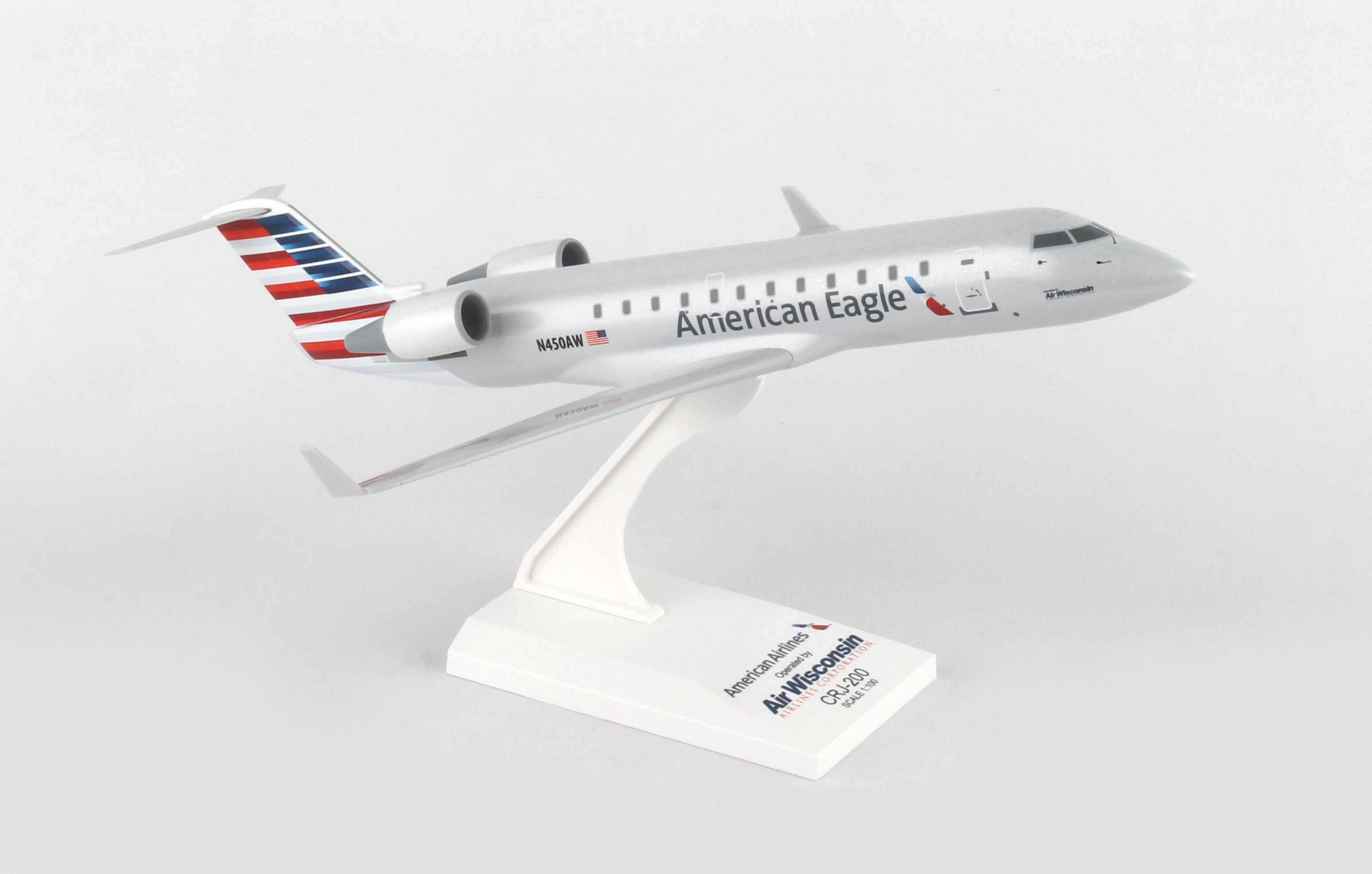 CRJ-200 CRJ200 American Eagle - Air Wisconsin - 1/100 Scale Model by Sky  Marks